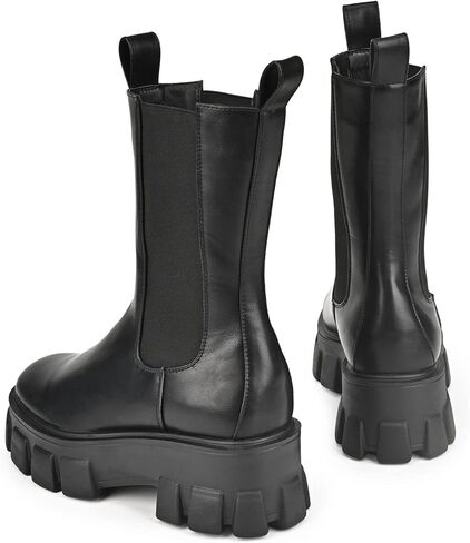 حذاء بوت نسائي من READYSALTED بمنتصف الساق ذو نعل سميك وعالي الكاحل (ROTA) in Kuwait