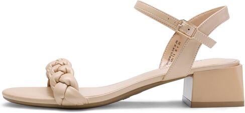 أحذية DREAM PAIRS النسائية بكعب منخفض للنساء مضفرة ومفتوحة عند الأصابع وشريط للكاحل بكعب مكتنز صنادل للعطلات وحفلات الزفاف وأحذية مضخات in Saudi Arabia