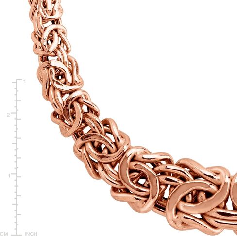 قلادة Finecraft متدرجة من الروابط البيزنطية من الذهب الوردي عيار 14 قيراط، 17 بوصة in Saudi Arabia