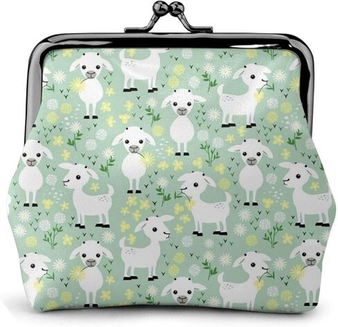 محفظة نقود جلدية نسائية خضراء من بيبي غوتس، حقيبة صغيرة تغيير مع مشبك إغلاق على شكل قبلة محفظة للإهداء للفتيات in Kuwait