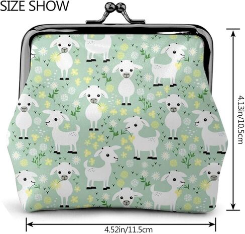 محفظة نقود جلدية نسائية خضراء من بيبي غوتس، حقيبة صغيرة تغيير مع مشبك إغلاق على شكل قبلة محفظة للإهداء للفتيات in Kuwait