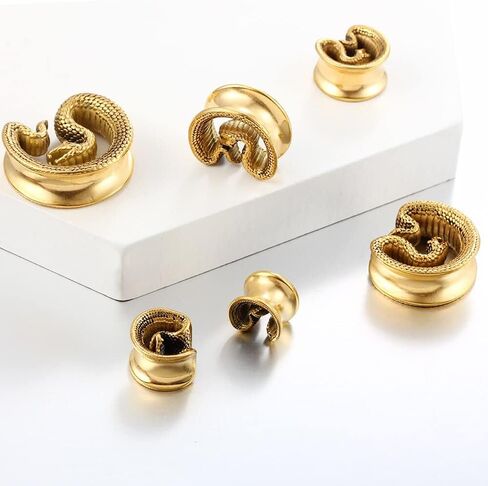 casvort 2 قطع 8mm-25mm هيبوالرجينيك 316 الفولاذ المقاوم للصدأ ثعبان خمر السرج المقابس الوزن الشماعات الأذن مقاييس الأنفاق ثقب المتوسع نقالات مجوهرات الجسم الساخن in Kuwait