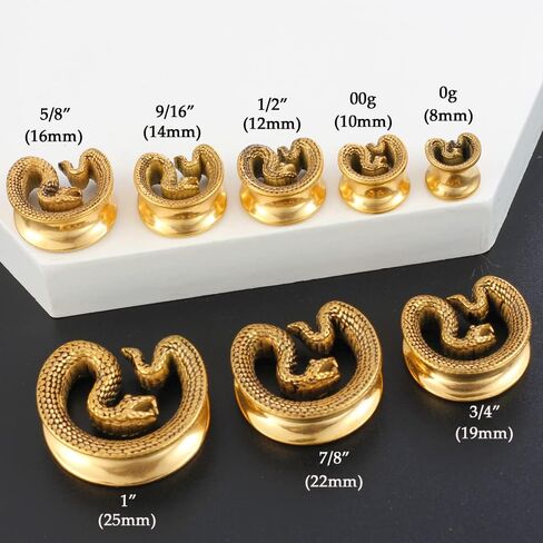 casvort 2 قطع 8mm-25mm هيبوالرجينيك 316 الفولاذ المقاوم للصدأ ثعبان خمر السرج المقابس الوزن الشماعات الأذن مقاييس الأنفاق ثقب المتوسع نقالات مجوهرات الجسم الساخن in Kuwait
