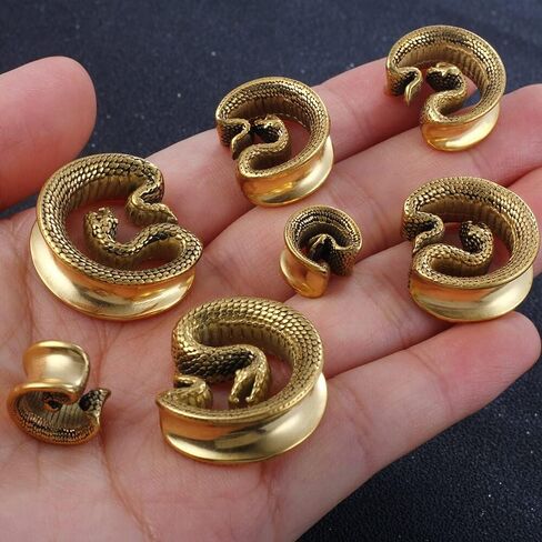 casvort 2 قطع 8mm-25mm هيبوالرجينيك 316 الفولاذ المقاوم للصدأ ثعبان خمر السرج المقابس الوزن الشماعات الأذن مقاييس الأنفاق ثقب المتوسع نقالات مجوهرات الجسم الساخن in Kuwait