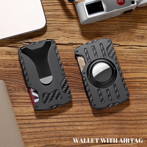 محفظة YIJINSHENG مع علامة هوائية للرجال، جيب أمامي بسيط، حامل بطاقة الائتمان، محافظ معدنية نحيفة مع علامة هوائية RFID لحجب النقود للرجال، محفظة مخفية in Kuwait