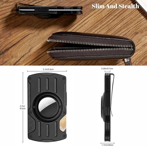 محفظة YIJINSHENG مع علامة هوائية للرجال، جيب أمامي بسيط، حامل بطاقة الائتمان، محافظ معدنية نحيفة مع علامة هوائية RFID لحجب النقود للرجال، محفظة مخفية in Kuwait