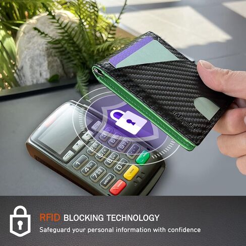محفظة STAREpublic فائقة النعومة من ألياف الكربون RFID، محفظة نحيفة وآمنة وأنيقة للرجال مع مشبك نقود in Kuwait