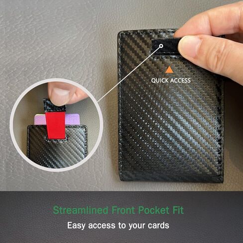 محفظة STAREpublic فائقة النعومة من ألياف الكربون RFID، محفظة نحيفة وآمنة وأنيقة للرجال مع مشبك نقود in Kuwait