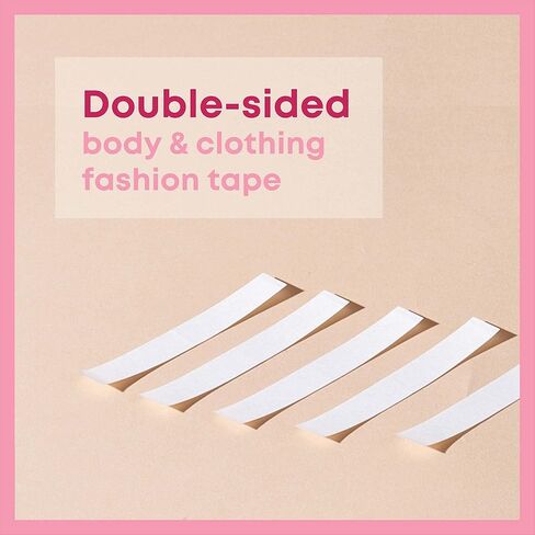 Risqué Double Sided Tape for Fashion Clothes Skin | Fabric Tape & Body Tape | Strong Multi Use Transparent Clear Color | Fabric and Skin Friendly for All Skin Shades (100 Strips) in Kuwait