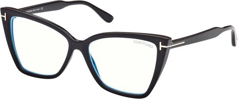 Tom Ford Eyeglasses FT 5844 -B 005 Matte Black, t Logo/Blue Block Lenses in Kuwait