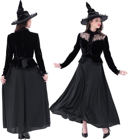 مجموعة أزياء Moonlight Witch Dress التنكرية من JUST FOR PARTY، تصميم دانتيل، للهالوين، in Kuwait