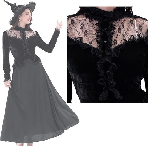 مجموعة أزياء Moonlight Witch Dress التنكرية من JUST FOR PARTY، تصميم دانتيل، للهالوين، in Kuwait