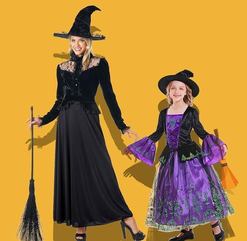 مجموعة أزياء Moonlight Witch Dress التنكرية من JUST FOR PARTY، تصميم دانتيل، للهالوين، in Kuwait