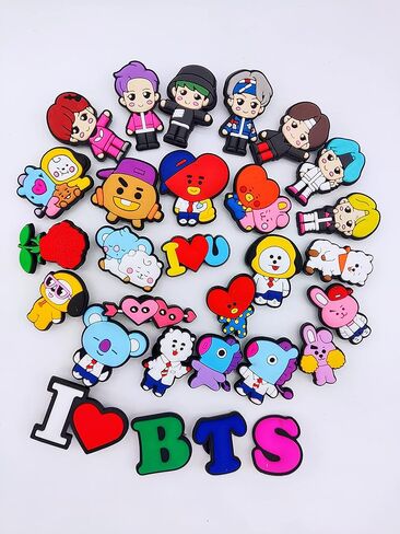 Kocak Gold 29 قطعة B.T.S زينة الأحذية الكرتونية لا تكرر هدية لطيفة لتزيين الأحذية للأولاد والبنات in Kuwait