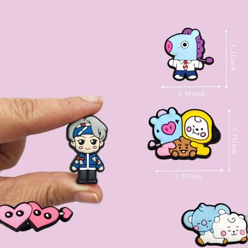 Kocak Gold 29 قطعة B.T.S زينة الأحذية الكرتونية لا تكرر هدية لطيفة لتزيين الأحذية للأولاد والبنات in Kuwait