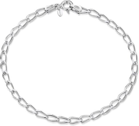 Amberta Women's 925 Sterling Silver Link Chain Bracelet for Charms (Adjustable) in Saudi Arabia