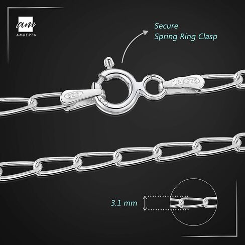 Amberta Women's 925 Sterling Silver Link Chain Bracelet for Charms (Adjustable) in Saudi Arabia