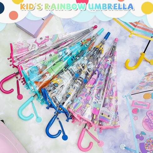 Silkfly 6 Pack Umbrella Kids Clear Bubble Umbrella for Rain Safety Dome Windproof Umbrella Cute Unicorn Bubble Umbrella for Children Toddler Kids Boys and Girls in Saudi Arabia