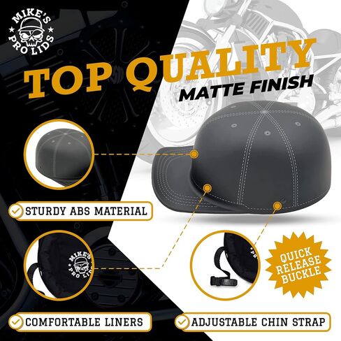 أسود غير لامع Classic Slugger S-XL - أغطية Mike's PRO - غطاء دراجة نارية - 3 خيارات للحواف (Doughboy، Flatboy، 2.0) in Saudi Arabia