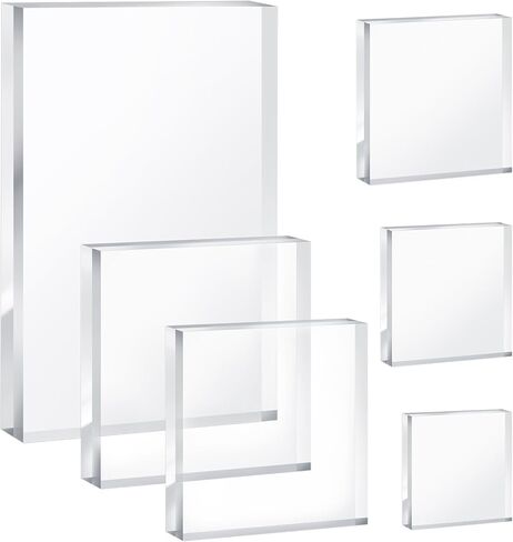 فانسونتا 6 قطع من مكعبات الاكريليك الشفافة المستطيلة لعرض المجوهرات، قاعدة عرض مجوهرات شفافة، قاعدة حامل عرض الخواتم، قاعدة عرض اكريليك عالية الشفافية in Kuwait