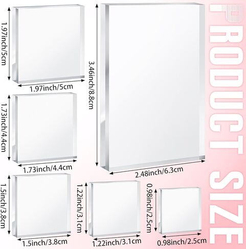 فانسونتا 6 قطع من مكعبات الاكريليك الشفافة المستطيلة لعرض المجوهرات، قاعدة عرض مجوهرات شفافة، قاعدة حامل عرض الخواتم، قاعدة عرض اكريليك عالية الشفافية in Kuwait