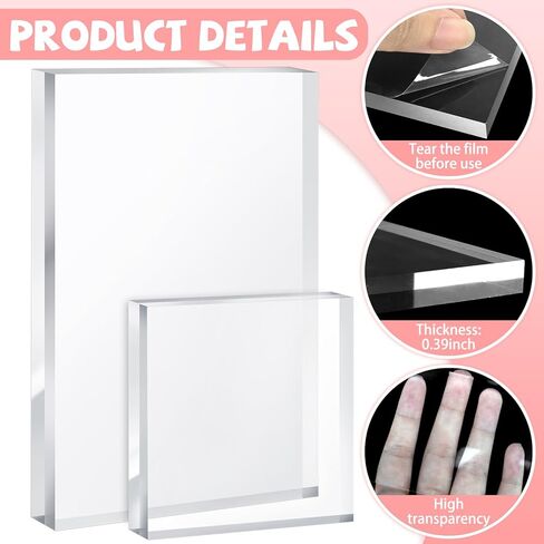 فانسونتا 6 قطع من مكعبات الاكريليك الشفافة المستطيلة لعرض المجوهرات، قاعدة عرض مجوهرات شفافة، قاعدة حامل عرض الخواتم، قاعدة عرض اكريليك عالية الشفافية in Kuwait