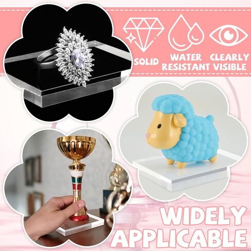 فانسونتا 6 قطع من مكعبات الاكريليك الشفافة المستطيلة لعرض المجوهرات، قاعدة عرض مجوهرات شفافة، قاعدة حامل عرض الخواتم، قاعدة عرض اكريليك عالية الشفافية in Kuwait