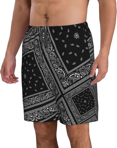 HPOPLACE Men's Swim Trunks Black Bandanas Quick Dry Beach Short Swimwear Bathing Suits in Saudi Arabia