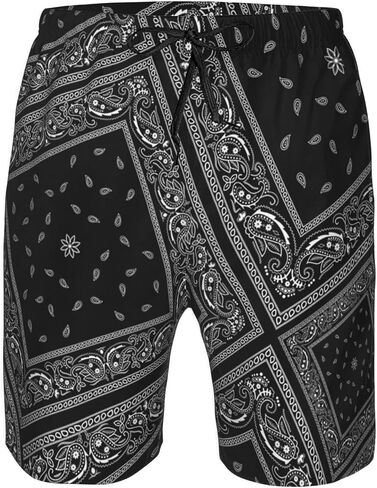 HPOPLACE Men's Swim Trunks Black Bandanas Quick Dry Beach Short Swimwear Bathing Suits in Saudi Arabia