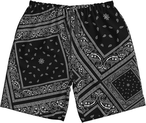 HPOPLACE Men's Swim Trunks Black Bandanas Quick Dry Beach Short Swimwear Bathing Suits in Saudi Arabia