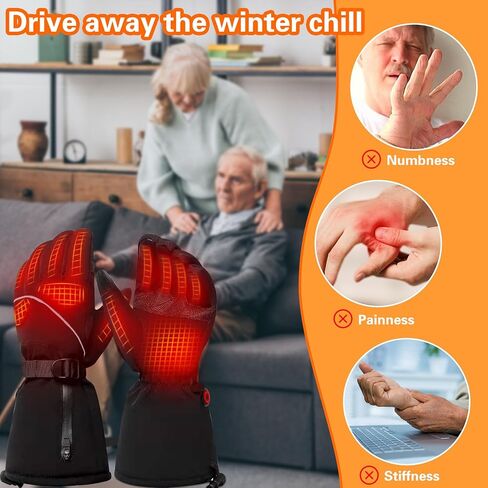 قفازات FineBud ساخنة للرجال والنساء، قفازات ساخنة قابلة لإعادة الشحن مع شاشة تعمل باللمس، قفازات دراجة نارية ساخنة بالبطارية مع 3 أوضاع لدرجة الحرارة، قفازات تسخين كهربائية مقاومة للماء لفصل الشتاء، والتزلج، والمشي لمسافات طويلة in Kuwait