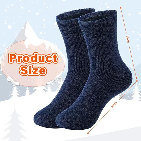 20 Pairs Men's Wool Socks Bulk Thermal Winter Gift Socks Thick Cozy Interior Warm Boot Socks for Women Men Cold Weather Christmas Hiking Camping Skiing in Saudi Arabia