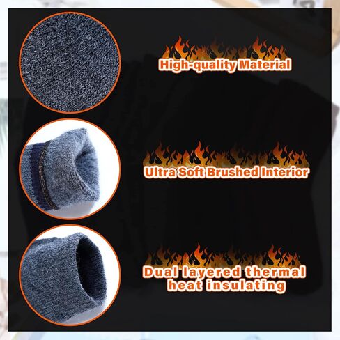 20 Pairs Men's Wool Socks Bulk Thermal Winter Gift Socks Thick Cozy Interior Warm Boot Socks for Women Men Cold Weather Christmas Hiking Camping Skiing in Saudi Arabia
