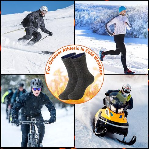 20 Pairs Men's Wool Socks Bulk Thermal Winter Gift Socks Thick Cozy Interior Warm Boot Socks for Women Men Cold Weather Christmas Hiking Camping Skiing in Saudi Arabia