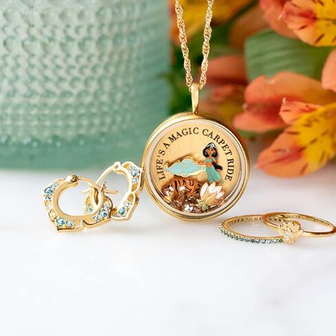 أقراط اوريغامي بومة ديزني علاء الدين برينسيس ياسمين صغيرة مع كريستالات مائية، رائعة وخفيفة الوزن، ذهبي in Kuwait