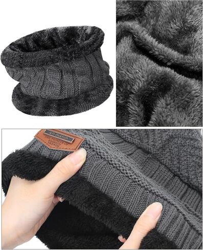 6 Pack Winter Beanie Hat Scarf Set Stylish Knit Skull Caps for Men Women Fleece Thick Lined Neck Warmer in Saudi Arabia