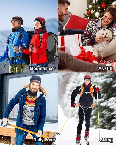 6 Pack Winter Beanie Hat Scarf Set Stylish Knit Skull Caps for Men Women Fleece Thick Lined Neck Warmer in Saudi Arabia