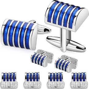 HAWSON Mens Cufflinks and Tuxedo Studs Set in Gift Box, Easy to Wear, Gifts or Jewelry for Men, Wedding Accessories, Designed
