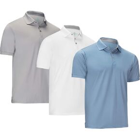 [3 عبوات] قمصان بولو Mio Marino Golf للرجال - مقاس جاف - قماش خفيف للغاية in Kuwait