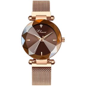 MASTOP Fashion Women Rose Gold Watch Japan Quartz Stainless Steel Magnetic Mesh Band Waterproof Ladies Watches