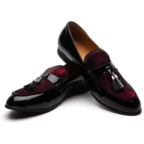 JITAI Mens Leather Shoes Pattern Printing Men's Dress Loafer Shoes Slip-on Casual Loafer Smoking Slipper in Kuwait