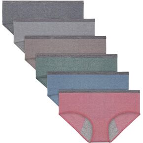 سراويل داخلية للنساء من Angelhood مضادة للتسرب، ملابس داخلية قطنية للسيدات بعد الولادة، 6 قطع متعددة الألوان in Kuwait