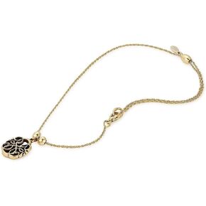 Alex and Ani Path of Symbols Adjustable Anklet for Women, Path of Life Charm, Rafaelian Finish, 11.5 in