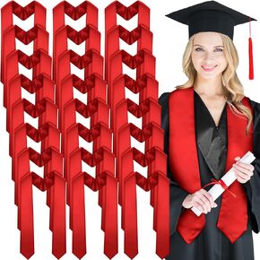 Geyoga 24 Pieces Unisex Graduation Stole Plain Graduation Sash Honor Stole for Graduation Students, 70 Inches