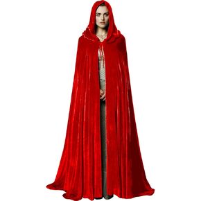 Unisex Adult Halloween Cape Wizard Hooded Cloak Full Length Robe Cosplay Costumes