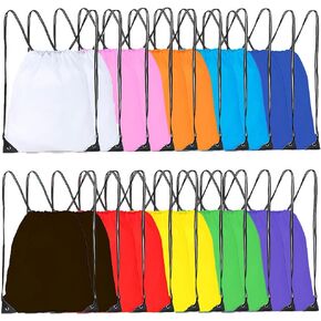 CODOBON 20 Pcs Drawstring Bags, Bulk Drawstring Backpack, Nylon Cinch Draw String Sport Bag, 10 Colors