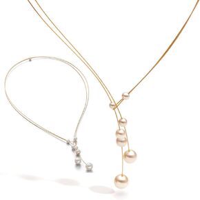 YDJIA Dainty Freshwater Pearl Y Necklace Handmade Pearl Pendant Necklace Long Pearl Necklaces for the Summer I Turned Pretty Merch in Saudi Arabia