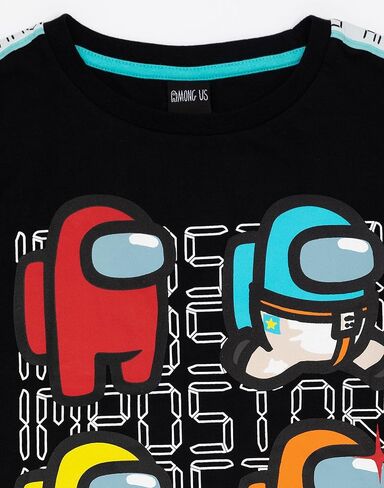 تي شيرت للأولاد من بين الولايات المتحدة للأطفال، قميص أسود بأكمام قصيرة in Kuwait