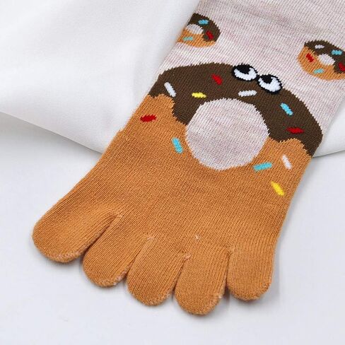 ZAKASA Womens Funny Toe Sock Cotton Five Finger Running Ankle Novelty Socks (Animal cat, US shoe 6-9) in Kuwait