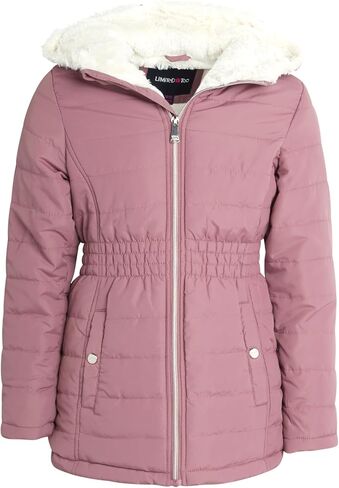 معطف متوسط ​​الوزن للفتيات من Limited Too - سترة أنوراك مبطنة بفرو الشيربا الصناعي (الحجم: 7-16) in Kuwait